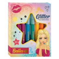 Besties Glitterviltstiften, 8st. - thumbnail