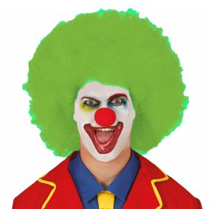 Verkleed pruik clown - groen - voor volwassenen - one size - circus