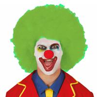 Verkleed pruik clown - groen - voor volwassenen - one size - circus - thumbnail