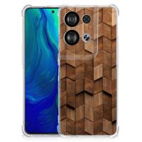 Stevig Telefoonhoesje voor OPPO Reno8 Wooden Cubes Stevig Telefoonhoesje voor OPPO Reno8 Wooden Cubes