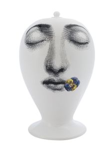 Fornasetti face print vase - Blanc