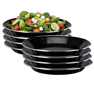 Redcliffs Campingborden - 8x stuks - zwart - 24 x 2 cm - emaille - kamperen/outdoor - borden