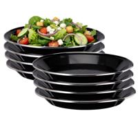 Redcliffs Campingborden - 8x stuks - zwart - 24 x 2 cm - emaille - kamperen/outdoor - borden