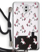 Eenhoorns overal: Honor 6X Transparant Hoesje met koord
