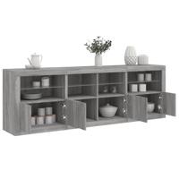 Dressoir met LED-verlichting 202x37x67 cm grijs sonoma eiken Dressoir met LED-verlichting 202x37x67 cm grijs sonoma eiken