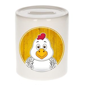 Cadeau kinder spaarpotten kip 9 cm