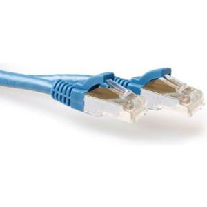 ACT Blauwe 25 meter SFTP CAT6A patchkabel snagless met RJ45 connectoren