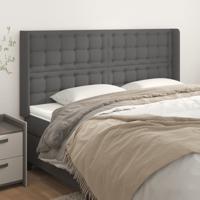 Hoofdbord met randen 183x16x118/128 cm kunstleer grijs