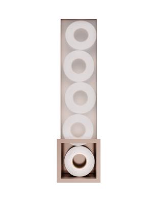 Hotbath &MORE Inbouw reserverol houder voor 6 rollen 16x60x14cm Geborsteld Koper PVD