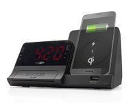 Wekkerradio Met Draadloze Oplader - Alarmklok met Bluetooth en FM Radio - Digitale Wekker (HCG012QI-BT) - thumbnail