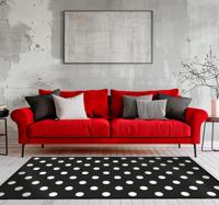 Stippenpatroon vinyl tapijt zwart