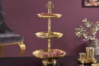 Design taartplateau ORIENT 47cm goud in wild hammer finish met drie niveaus - 41535