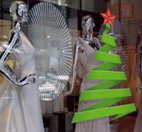 Kerst raamsticker basis Kerstboom zaak
