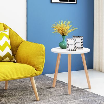 Ronde Koffie Eind Tafel Eetkamer Modern Theetafel Meubilair Thuis Bank Versiering Kleine Ruimtes Ronde Zijtafel Wit