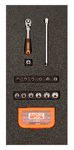 Bahco Foaminlay Fit&Go 1/3 met doppen en toebehoren 1/4" en bits - 46-delig - retailverpakking - FF1E2009EH