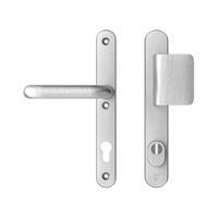 AXA AXA veiligheidsbeslag voordeur Oval Plus smalschild D-knop/U kruk PC92 met kerntrekbeveiliging SKG3 - aluminium