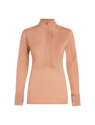 Icebreaker 200 Realfleece Descender LS Half Zip Fleece Dames Desert Sand S