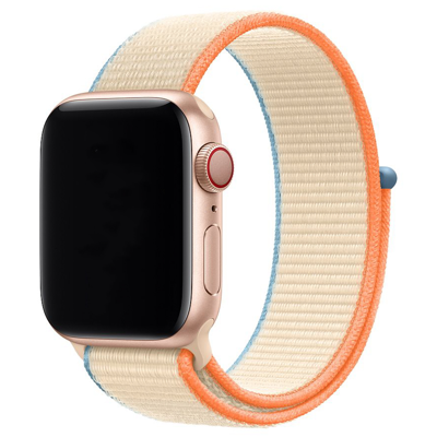 Apple Watch Nylon Geweven Sport Band - Cream - 44, 45, 46 & 49mm
