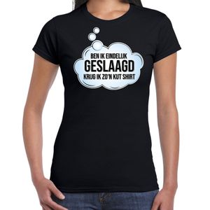 Ben ik eindelijk geslaagd cadeau t-shirt / shirt zwart voor dames