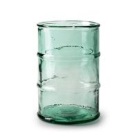 Bloemenvaas Barril - transparant blauw - eco glas - D16 x H23 cm - cilinder vaas