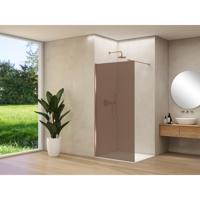 Van Rijn Products ST01 vaste wand - 98x200cm - brons rookglas - - dikte 8mm - stabilisatiestang - muurprofiel - Koper Geborsteld ST01500100BRSCM Van Rijn Products ST01 vaste wand - 98x200cm - brons rookglas - - dikte 8mm - stabilisatiestang - muurprofiel - Koper Geborsteld ST01500100BRSCM