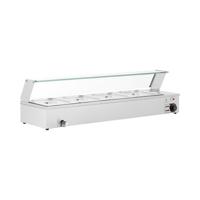 Bain Marie - 4 GN 1/2 containers - Aftapkraan - Glasbeschermer Bain Marie - 4 GN 1/2 containers - Aftapkraan - Glasbeschermer