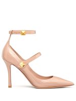 Valentino Garavani escarpins Rockstud en cuir verni - Tons neutres