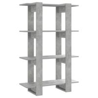 The Living Store Boekenkast Betongrijs - 80x30x123.5cm - Hout - Montage vereist