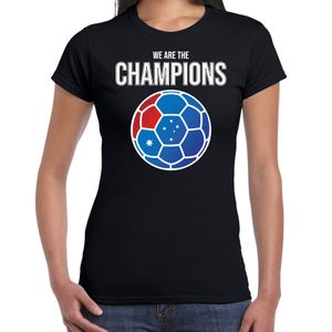 Australie WK supporter t-shirt we are the champions met Australische voetbal zwart dames