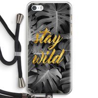 Stay wild: iPhone 5 / 5S / SE Transparant Hoesje met koord