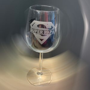 Wijnglas met Super Papa