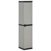 Tuinkast met 3 schappen 34x40x168 cm grijs en zwart