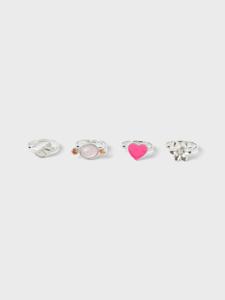 Name it zomer ring box (4pc) meisjes - zilver - Nkfacc