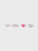 Name it zomer ring box (4pc) meisjes - zilver - Nkfacc