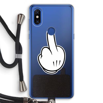 Middle finger black: Xiaomi Mi Mix 3 Transparant Hoesje met koord