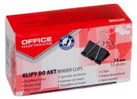 OFFICE products foldbackclip, zwart, 15 mm, doos van 12 stuks