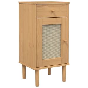 vidaXL Dressoir SENJA rattan-look 80x35x80 cm massief grenenhout bruin