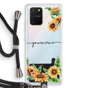 Zonnebloemen: Samsung Galaxy S10 Lite Transparant Hoesje met koord