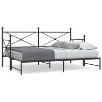 Slaapbank met onderschuifbed zonder matras 90x190cm staal zwart Slaapbank met onderschuifbed zonder matras 90x190cm staal zwart