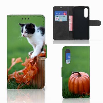 Huawei P30 | Telefoonhoesje | Met pasjeshouder | Kitten