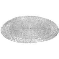 1x stuks placemats/onderleggers zilver rond D35 cm