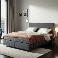 1-Persoons Boxspring Julia met opbergruimte - Zwart 90x200 cm - Pocketvering - Inclusief Topper - Dekbed-Discounter.nl