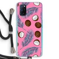 Kokosnoot roze: Oppo A72 Transparant Hoesje met koord