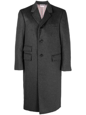 Thom Browne manteau en cachemire à texture grainée - Gris