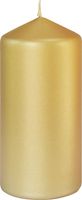 Gouden cilinderkaarsen/ stompkaarsen 15 x 7 cm 52 branduren - Mat goud      -