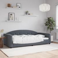 Slaapbank 100x200 cm fluweel donkergrijs
