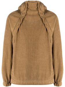 RANRA hoodie en velours côtelé à zips - Marron