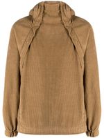 RANRA hoodie en velours côtelé à zips - Marron