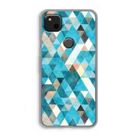 Gekleurde driehoekjes blauw: Google Pixel 4a Transparant Hoesje