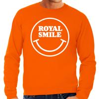 Koningsdag verkleed sweater heren - smiley - Royal smile - oranje